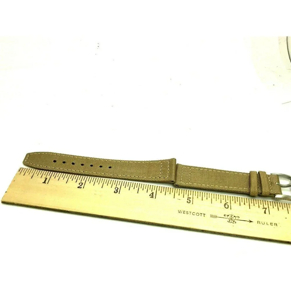 Men's Watch Band Replacement Beige Canvas Leather Strap Diver 20mm Lug